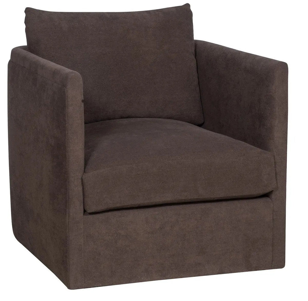 Liam Swivel Chair – Compact Accent in Kofi Mink Fabric