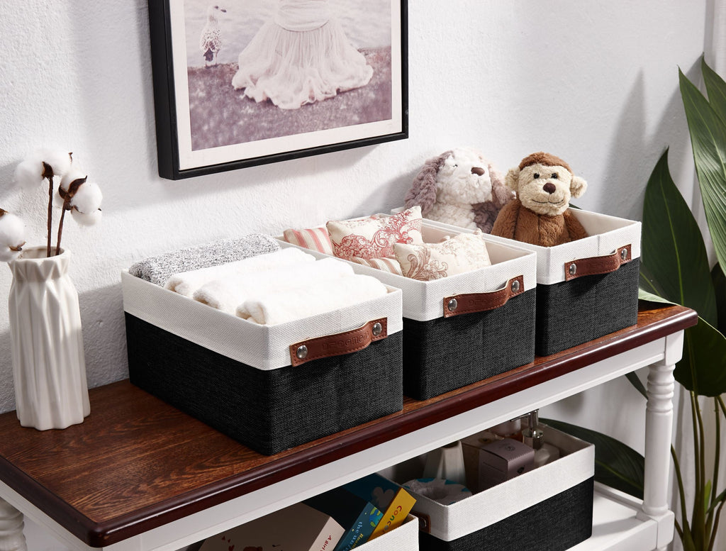 Small Storage Bins Collapsible Sturdy Storage Basket | Storage Organizer Baskets