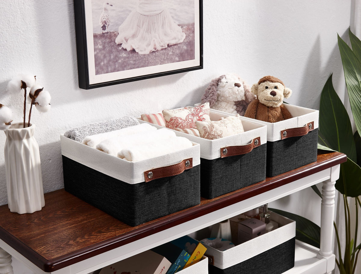 Small Storage Bins Collapsible Sturdy Storage Basket | Storage Organizer Baskets