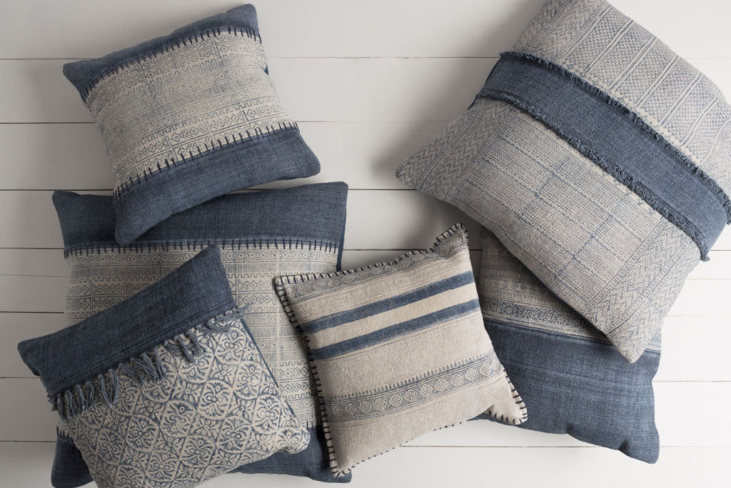 Lolana Striped Ivory/Slate Pillow