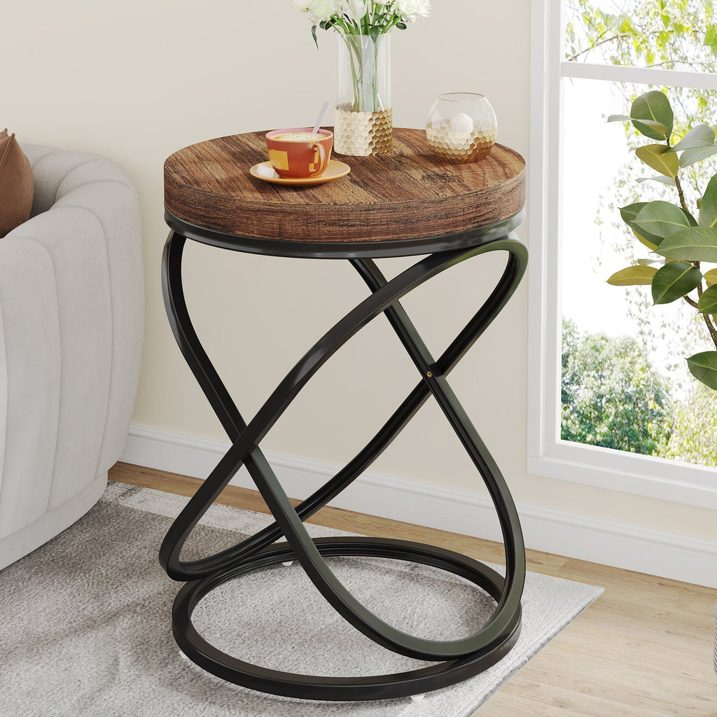 Round End Table, 26" Tall Side Table
