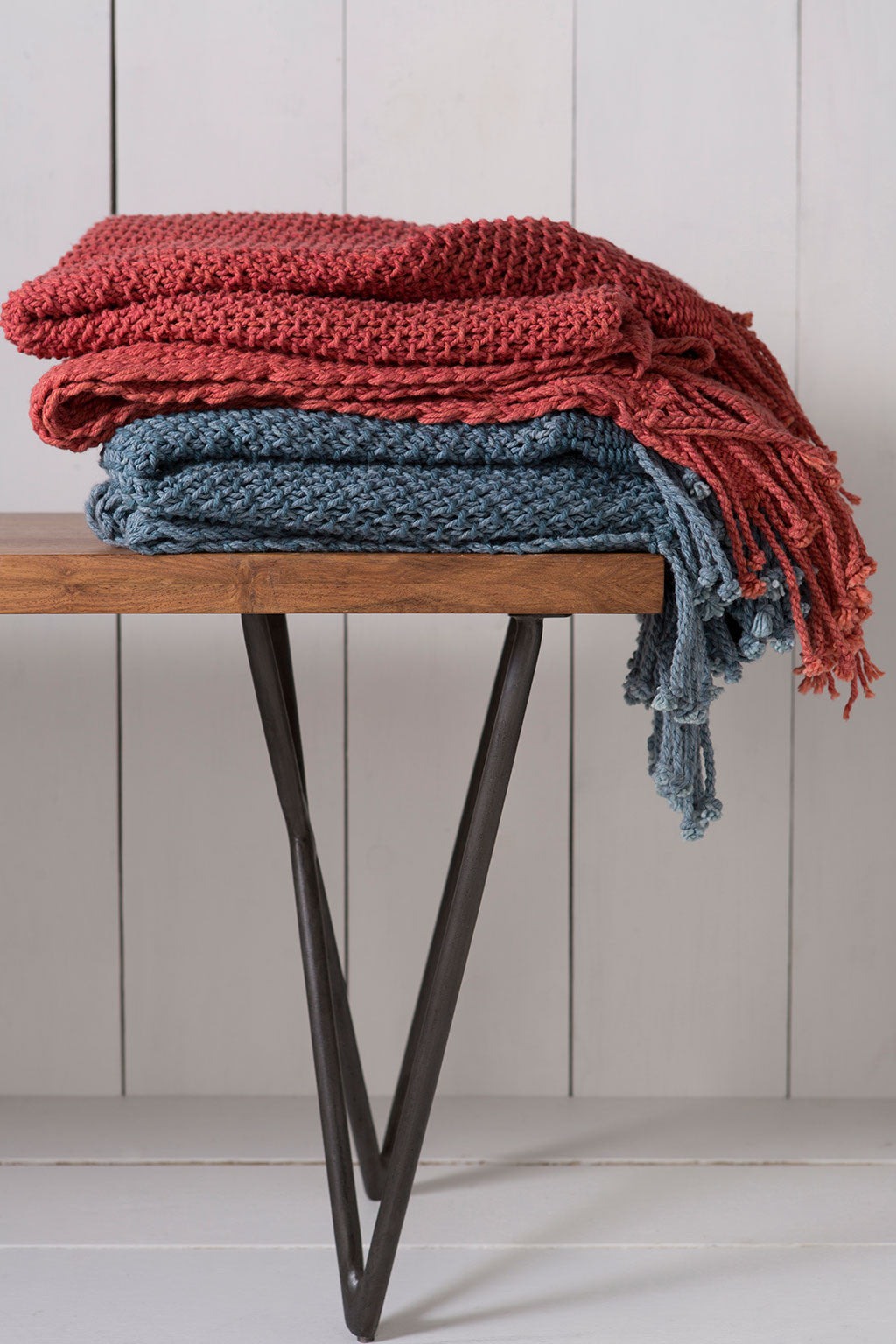 Tiberius Solid Blue Throw
