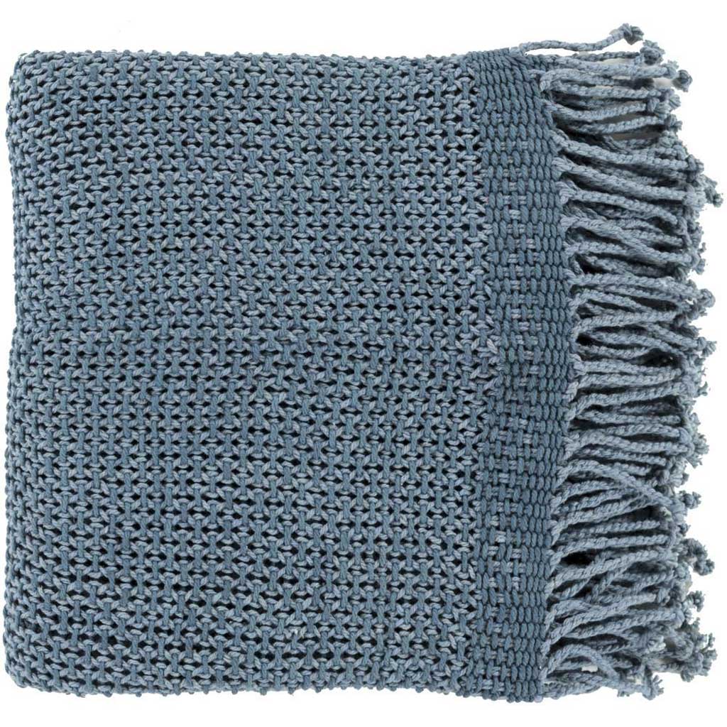 Tiberius Solid Blue Throw